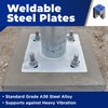 Bobco Metals 5”X5” Weldable Square Steel Metal Baseplate - A36