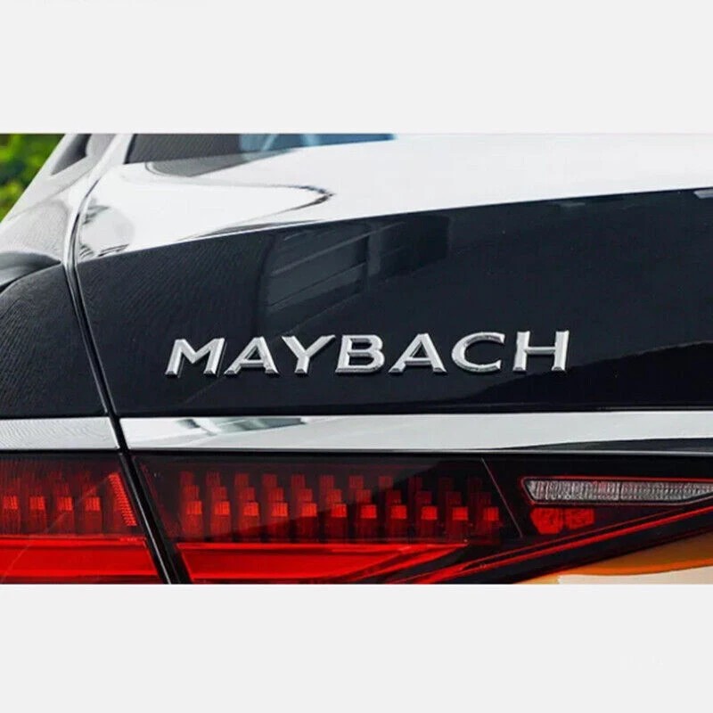 NONE Mercedes Rear Trunk Hatch Sticker Badge Bright Silver Maybach