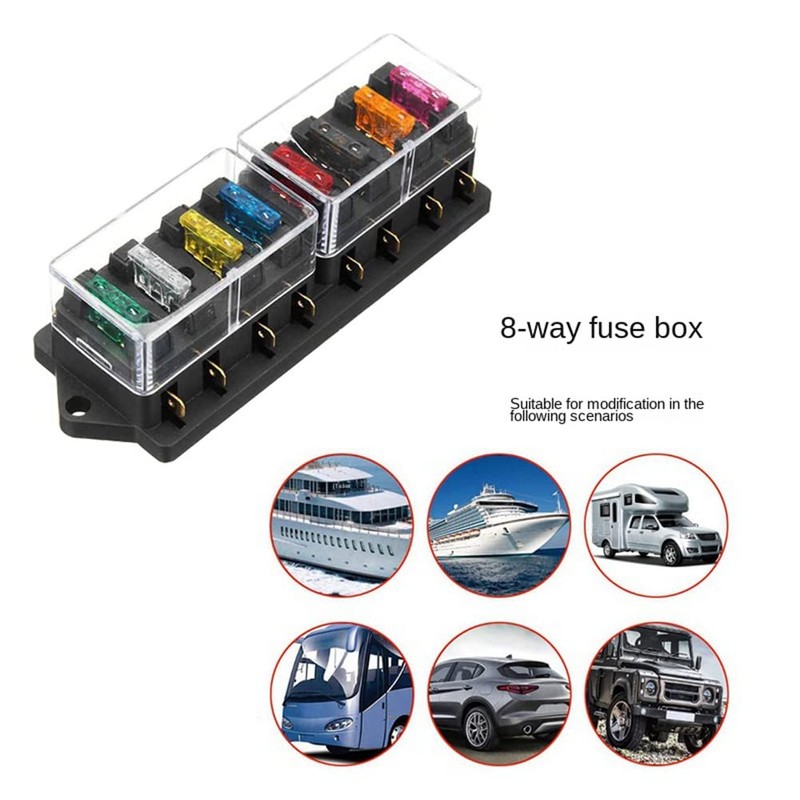 Aswalling 8-Way Car Medium Insert Fuse Box 8-Way Car Medium