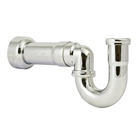 Westbrass D402NE-1-05 1-1/2" New England Style P-Trap with High Box Flange, Polished Nickel