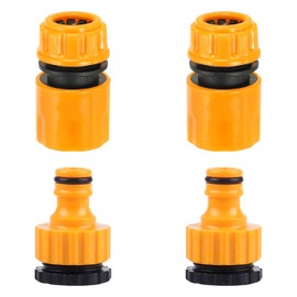 QZKJQDD 4Pcs Garden Hose Connectors with Hose End Quick Connector and 2-in-1 Threaded Faucet Connector for Garden Watering, Car Wash, Washing Machine and More