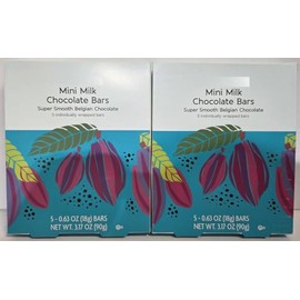 Trader Joe Mini Milk Chocolate Bars Super Smooth Belgian Chocolate 3.17oz 90g (Two Boxes)