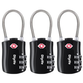 TSA Luggage Locks, [Newest Version][3 Packs]Diyife 3-Digit Security Padlock, Combination Padlocks, Code Lock for Travel Suitcases Luggage Bag Case etc.(Black)