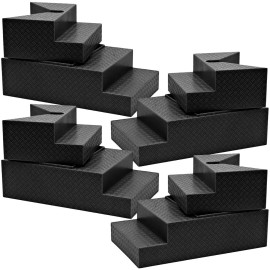 Figures Toy Company Set of 4 Deluxe Black Breakable Ring Stairs For WWE & AEW Wrestling Figure Rings