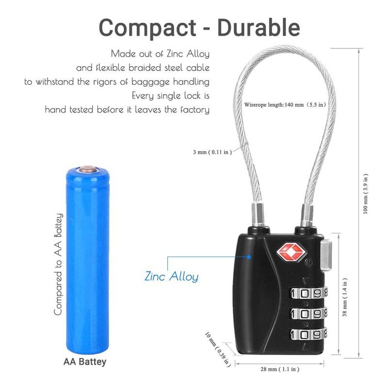 CFMOUR TSA Locks - 1, 2, 3, 4, 5, 6