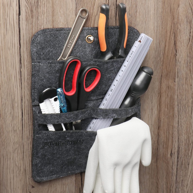 com-four® 2 x Hanging Shelves - Practical Felt Hanging Organiser