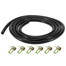 Partuto 1 Set Universal Petrol Fuel Line Gas Line Pipe Hose Plastic Black 4.92ft 1/8"ID 1/4"OD