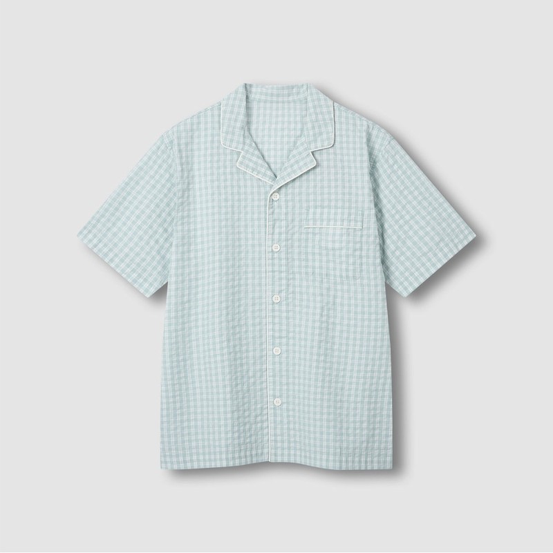 JAJU [JAJU] ★Online Exclusive★ Men's Seersucker Check 5-Part Pajama Set_Light