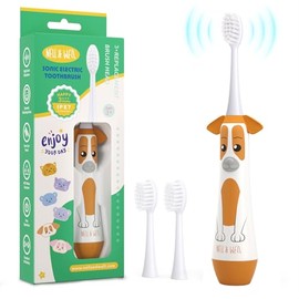 NELL&WELL Kids Electric Toothbrush, 2-Min Timer, 3 Modes with Memory, IPX 7 Waterproof, Battery Powered Kids Toothbrush with 3 Soft Bristles Heads for Children Boys and Girls Ages 3+