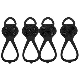 2 Pair Crampons, Traction Cleats, Spike for Winter Walking Safety, Shoe Grips on Ice Snow for Children, Girls and Boys, Kids' Size (Black, Medium Kids' Size US:(8-10) / EU:(24-27))