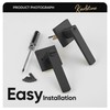 Karlstone 5 Pack Matte Black Door Handle with Lock and