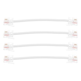 EMSea 4 Pieces 3 Inch RJ11 6P4C Male to Male Short Telephone Cable Line Telephone Cable
