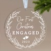 First Christmas Engaged Ornament 2023 - Engagement Gifts for Couples,