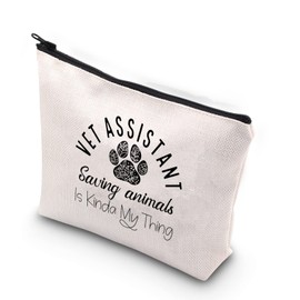 WCGXKO Vet Assistant Gift Saving animals is Kinda My Thing Vet Gift Zipper Pouch Makeup Bag (Vet Assistant)