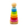 AFH Webshop Stacking Tower Multi Made of Wood, Ring Pyramid,