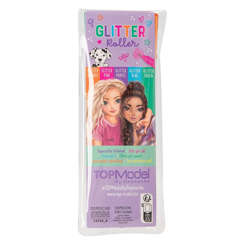 Depesche TOPModel 12743 Glitter Gel Pen Set in Transparent Pouch