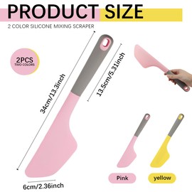 DOERDO 2Pcs Silicone Omelette Spatula Kitchen Omelet Turner Nonstick Cookware for Kitchen Omelet Pancake, 2.4x13.3Inch