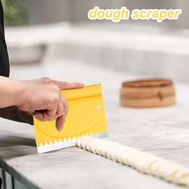 Dough Scraper | Bench Scraper for Bread with Scale Stainless Steel | Pastry Cutter for Baking, Baking Tool, Dough Slicer for Dough Bread Pizza Cakes Cheese