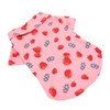 Dog Summer Shirts Cute Strawberry Print Turn Down Collar Snap