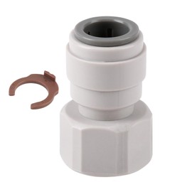 1PCS Connector Water Filter Fitting: 1/2" Female Thread to 1/2" Straight Quick Connect, Push in Water Purifier Quick Connector with Gasket, Filter Plumbing Fitting