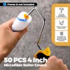 Leumoi 50 Pcs 4 Inch Microfiber Mini Paint Rollers High
