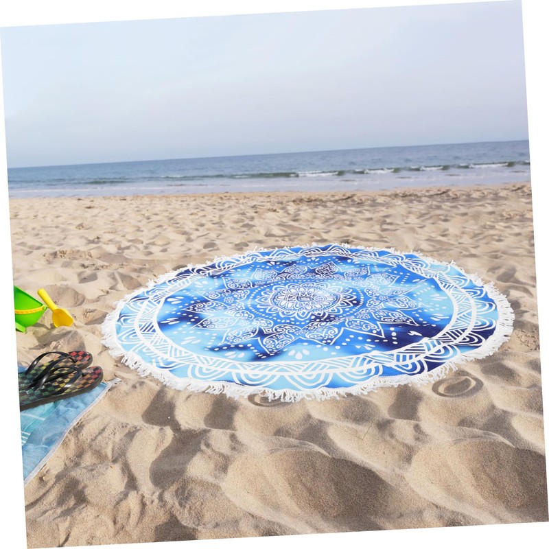 WHAMVOX Printed Beach Towel Fun Round Microfiber Towel for Beach