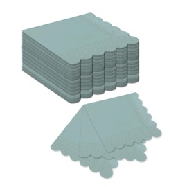 qiqee Still Blue Cocktail Dinner Napkins 5x5inch Disposable Beverage,Wedding, Birthday Party Dessert Wave Paper Napkins(120 Count)