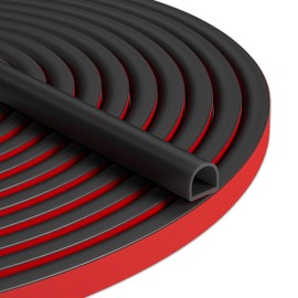 Bantie 20FT Weather Stripping Door Seal - Self Adhesive Weather Insulation Strip Weatherstripping Silicone D Shaped Seal Strip Door Frame Gap Filler/Window Soundproofing