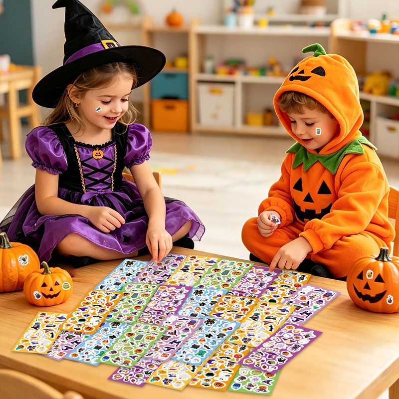24 Sheets Halloween Stickers, 500+ Stickers Variety Pack