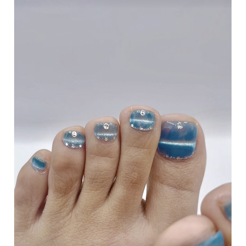 Blue Mist Stone Pedi - Long / Blue Mist Stone