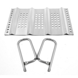 Replace parts Stainless Steel Heat Plate and 2-Pack Stainless Steel Grill Burner Replacement for Select Steelman BI24S-S1, BI24S-SI/PNT, CU24S-G4, CU24S-S5, PT24S-S4Gas Grill Models