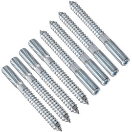 TOP-VIGOR 8Pcs Double Headed Bolts Dowels, M6*60mm Double Ended Screws, Metal Screw Dowels Hanger Bolts for Woodworking Connector Joining Furniture Legs Professional Carpenters DIY