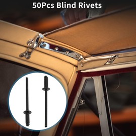 TUCKBOLD Dome Head Large Flange Blind Rivets Black 50 Pcs 3mm Grip Diameter 8mm Grip Length 6mm Flange Diameter Iron