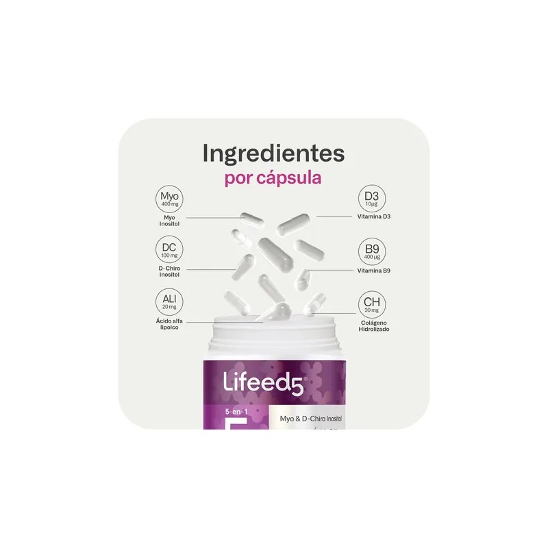 Lifeed 5 Inositol 60 Cpsulas Myo Inositol D-chiro Sabor Sin