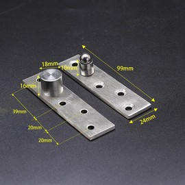 2 Kits of 270 Degree Door Pivot Hinge,Heavy Duty Concealed Rotating Door Hinge,Stainless Steel 270 Degree Spindle,Stainless Steel Window Door Fittings 99 * 24mm