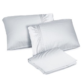 Flax Linen Egg White Pillowcases 2 Pack (1 Pair), 400 Thread Count Egyptian Cotton Pillow Cases, Ragina Hotel Collection, Luxurious, Premium Quality Pillow Cover, Standard Size, 50x75cm