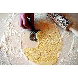 Kinder Nudelholz DISTELN für hausgemachtes Gebäck. Gravierte präge Teigroller mit Disteln blumes für Keramik. Länge 24cm. Nudelholz mit Muster von Algis Crafts