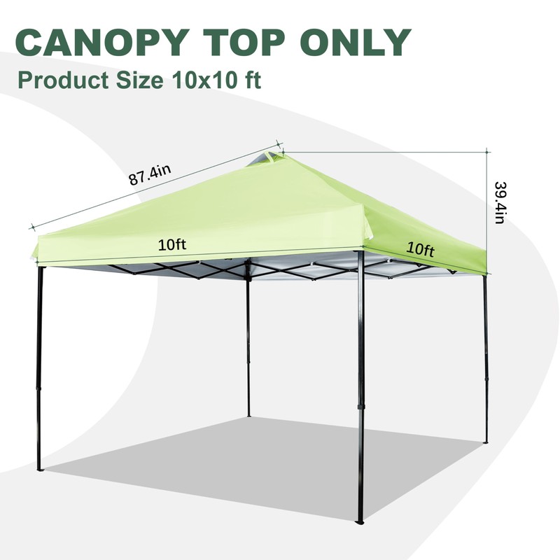 JANCANOPY 10x10 Canopy Replacement Top with Air Vent Silver Coated