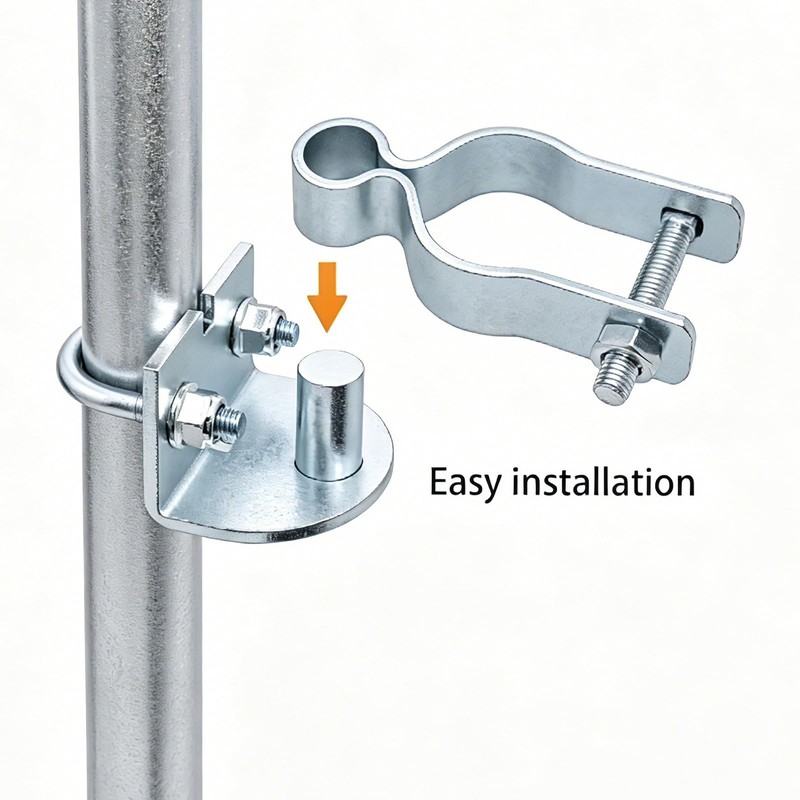 2 Pack T-Post Gate Hinge Kit, Fits T-Post & 1-3/8"