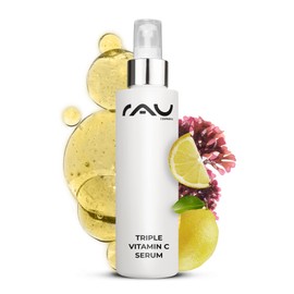 RAU Cosmetics Triple Vitamin C Serum 100 ml - Face Serum with Triple Vitamin C & Irish Moss Algae - Anti-Ageing Care for Radiant Complexion & Even Skin - Vegan, Made in Germany