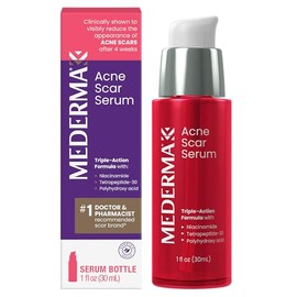 Mederma Fórmula de triple acción con niacinamida, tetrapéptido-30 y polihidroxiácido clínicamente demostrado para aclarar las cicatrices del acné, 1 o