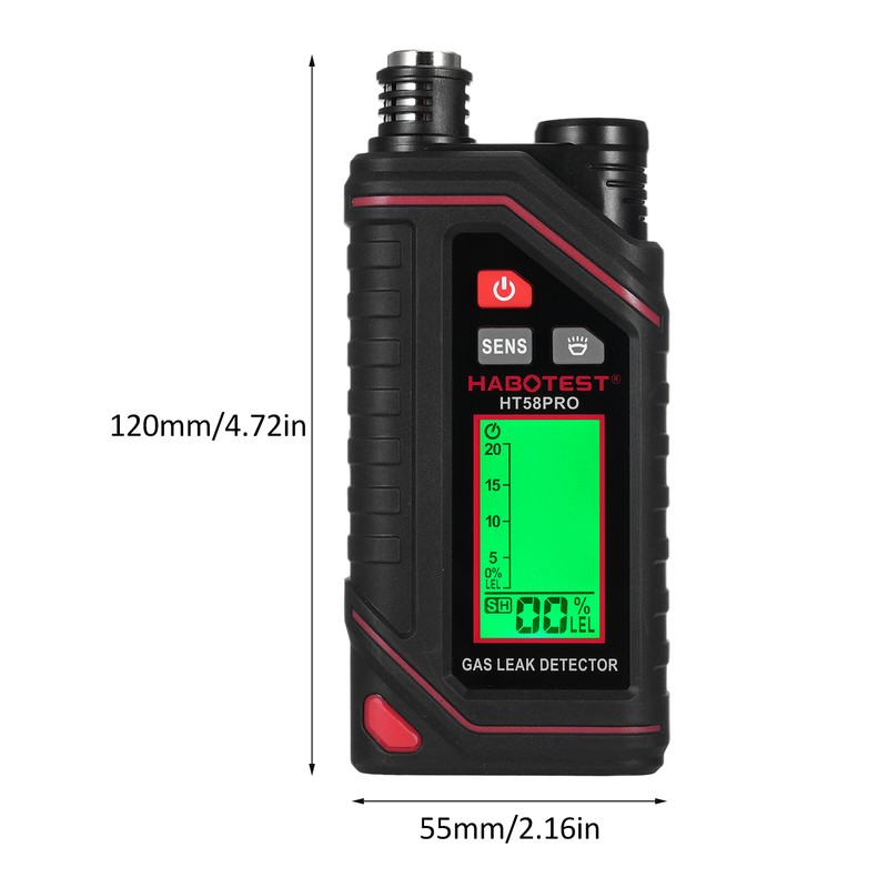 HABOTEST HT58PRO Rechargeable Natural Gas Detector Gas Leak Detector with