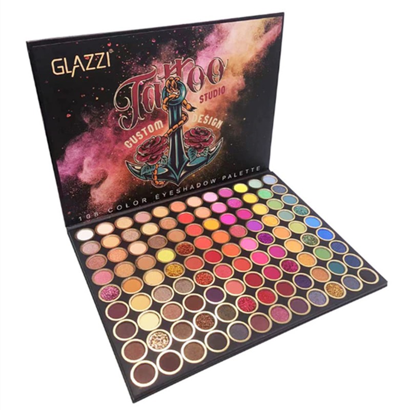 108 Colours Professional Eyeshadow Palette, Matte Shimmer Glitter, Colourful Eyeshadow,
