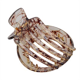 Hair Claws Small Non Slip French Round Concord Flat Hair Clips Banana Barrettes Alligator for Women Thick Long Hair Styling Yoga Exercise (Shallow coffee, One size)