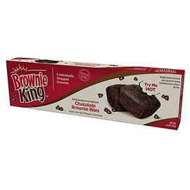 Brownie Bites by Brownie King | Snack Packs for Kids & Adults | Made with Real Belgian Chocolate | 5 Individually Wrapped Brownie Bites | Single Box