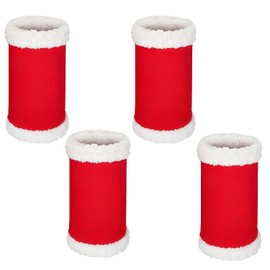 RmKbe 4pcs Christmas Horse Leg Wraps Faux Fur Polyester Standing Wraps Red Soft Horse Leg Sleeves Horse Costume Accessories for Horse Christmas Costume