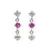 Four Leaf Clover: Kk157 Dangling Earrings, Ruby Cubic Zirconia, K10
