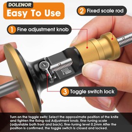 Wheel Marking Gauge Woodworking, Scribe Tool Woodworking, Adjustable 0-12cm, Aluminum & Brass Options, for Parallel Lines, Dovetail Joints & Professional Carpentry (Brass with fine adjustment)