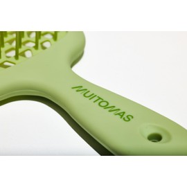 Muitomas, Haarbürste, Bürste für feines Haar mit flexiblen Borsten und ergonomischem Griff, Entwirrungsbürste für glattes und lockiges Haar, Salbeigrün