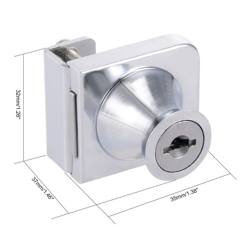 uxcell Glass Cabinet Door Lock, for Hinged Glass Display Cabinets